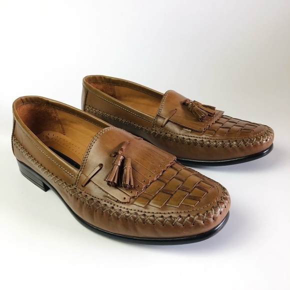 Giorgio Brutini Le Glove Woven Tasseled Loafers - Picture 1 of 15